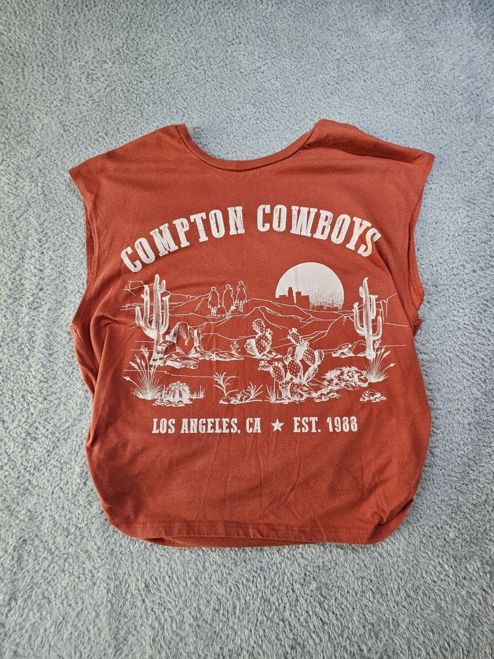 Hybrid Apparel Rust Orange 'Compton Cowboys' Sleeveless Graphic Tee